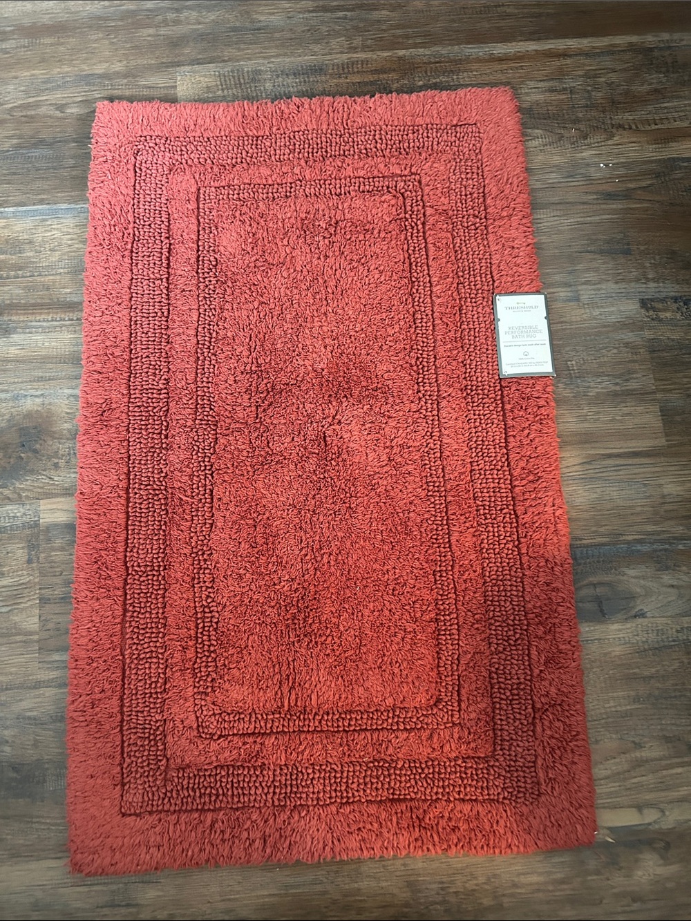 Threshold Burnt Orange Bath Mat - Plush Rectangular Absorbent Rug